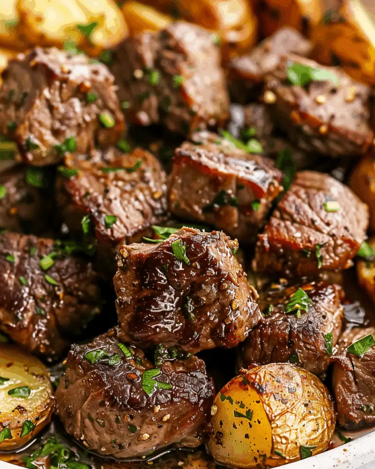Garlic Butter Steak Bites and Potatoes