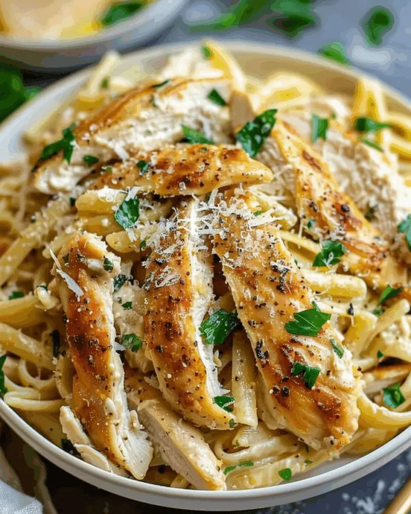 Healthy Garlic Parmesan Chicken Pasta Recipe