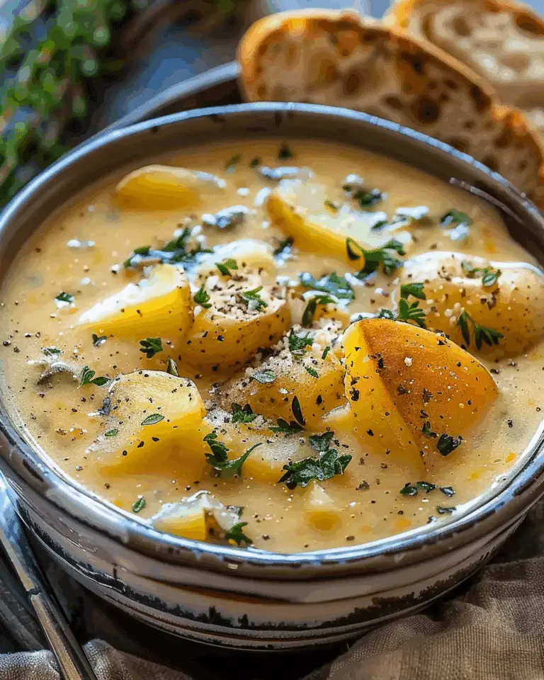 Hearty Cheddar Garlic Herb Potato Soup Recipe