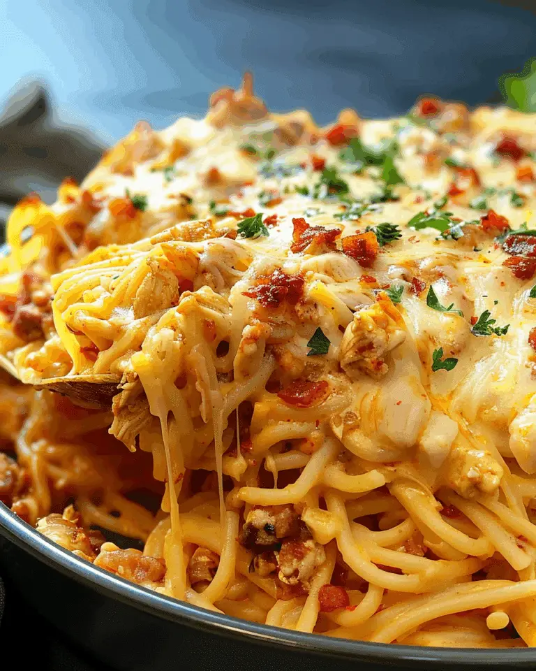 Irresistible Spicy Southern Cheesy Chicken Spaghetti Casserole