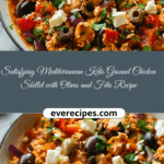 Mediterranean Keto Ground Chicken Skillet with Olives and Feta