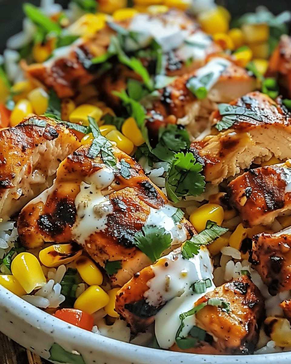 Street Corn Chicken Rice Bowl