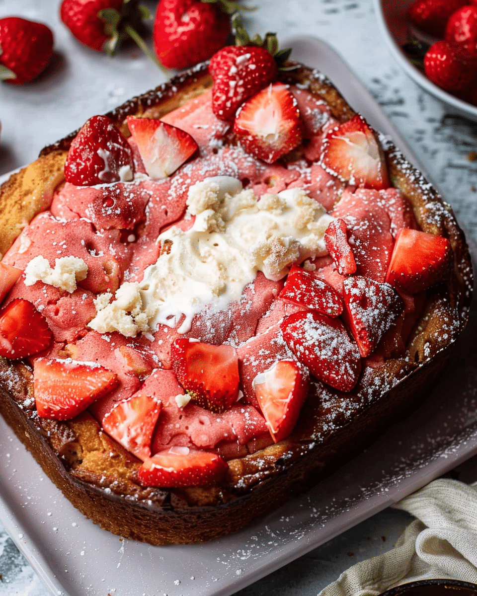Strawberry Earthquake Cake