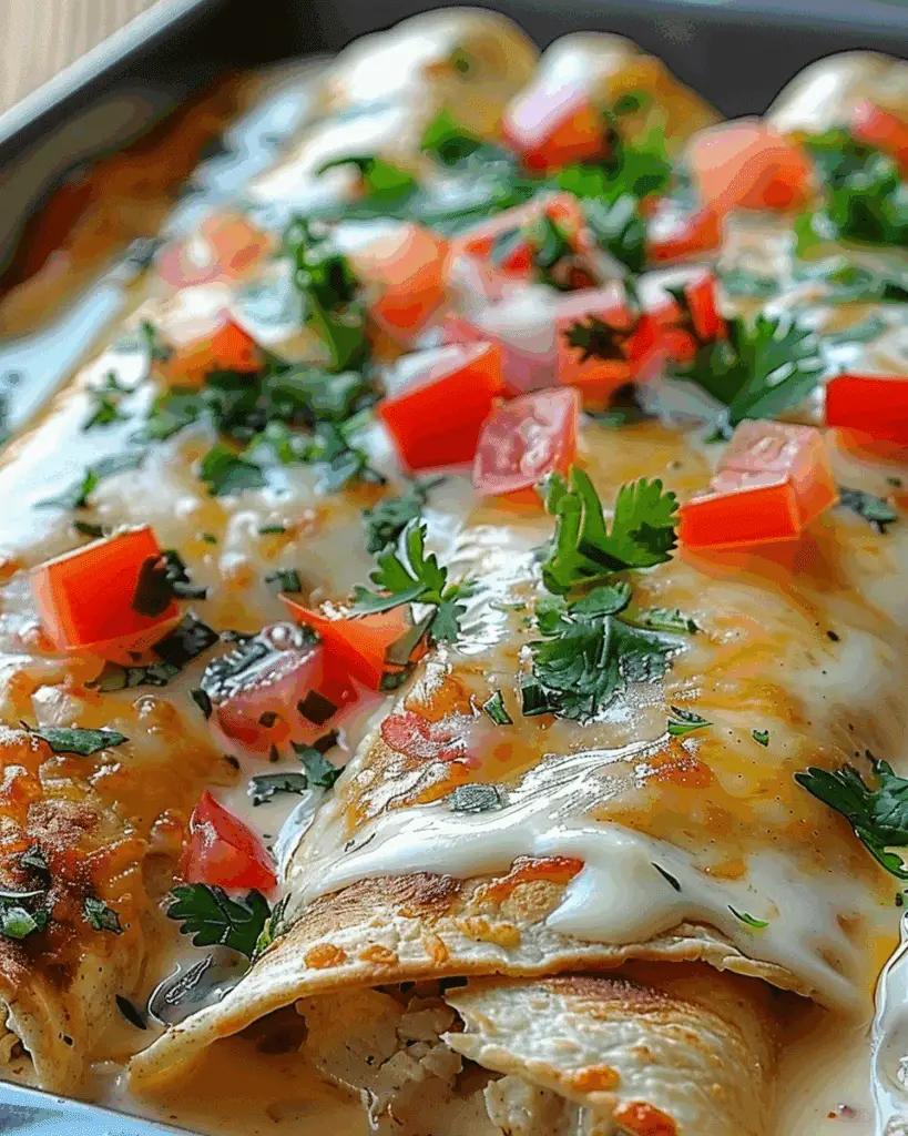 Chicken Enchiladas with Sour Cream White Sauce