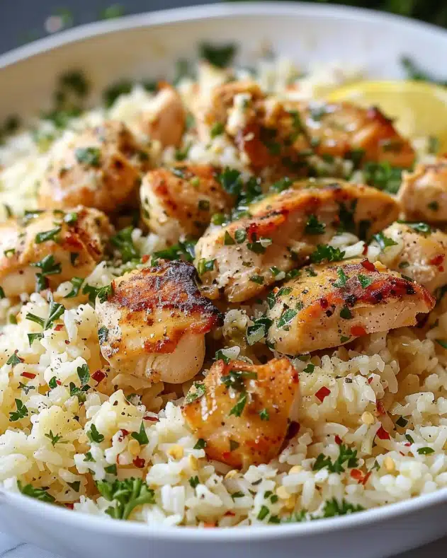Chicken Scampi Garlic Parmesan Rice