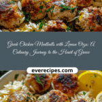 Greek Chicken Meatballs with Lemon Orzo
