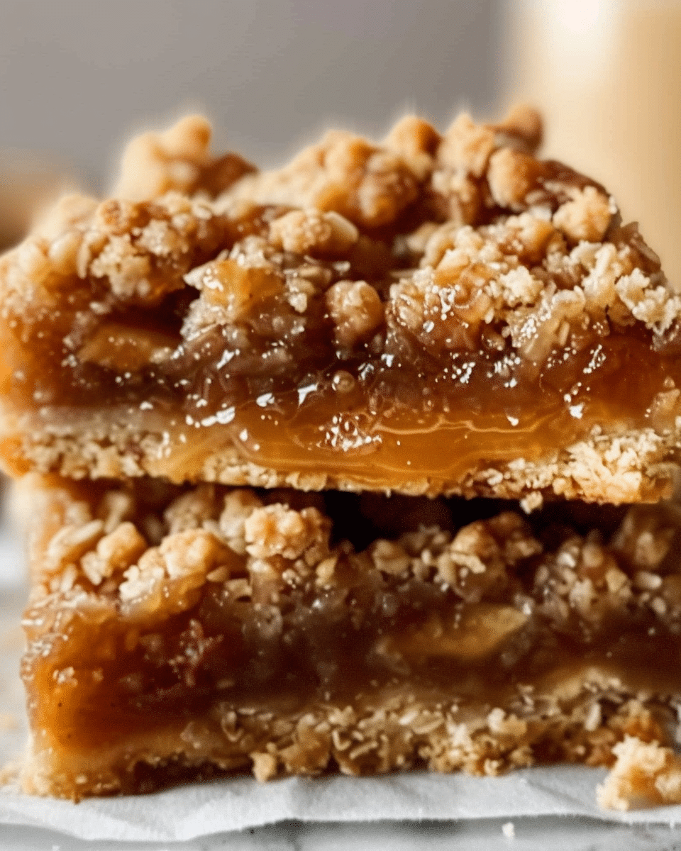 Caramel Apple Crumble Bars