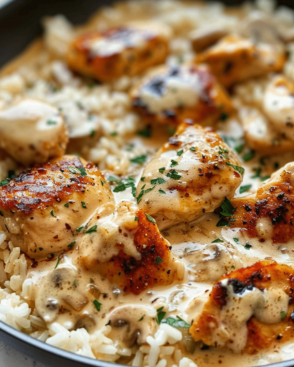 Creamy Smothered Chicken and Rice