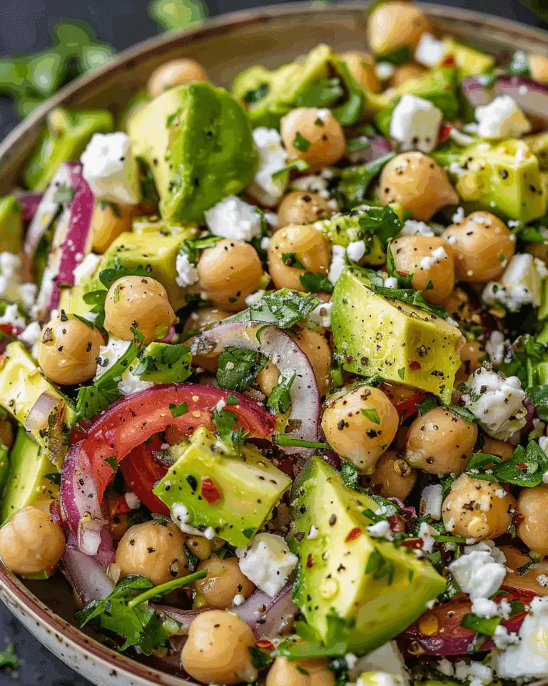 Chickpea Feta Avocado Salad