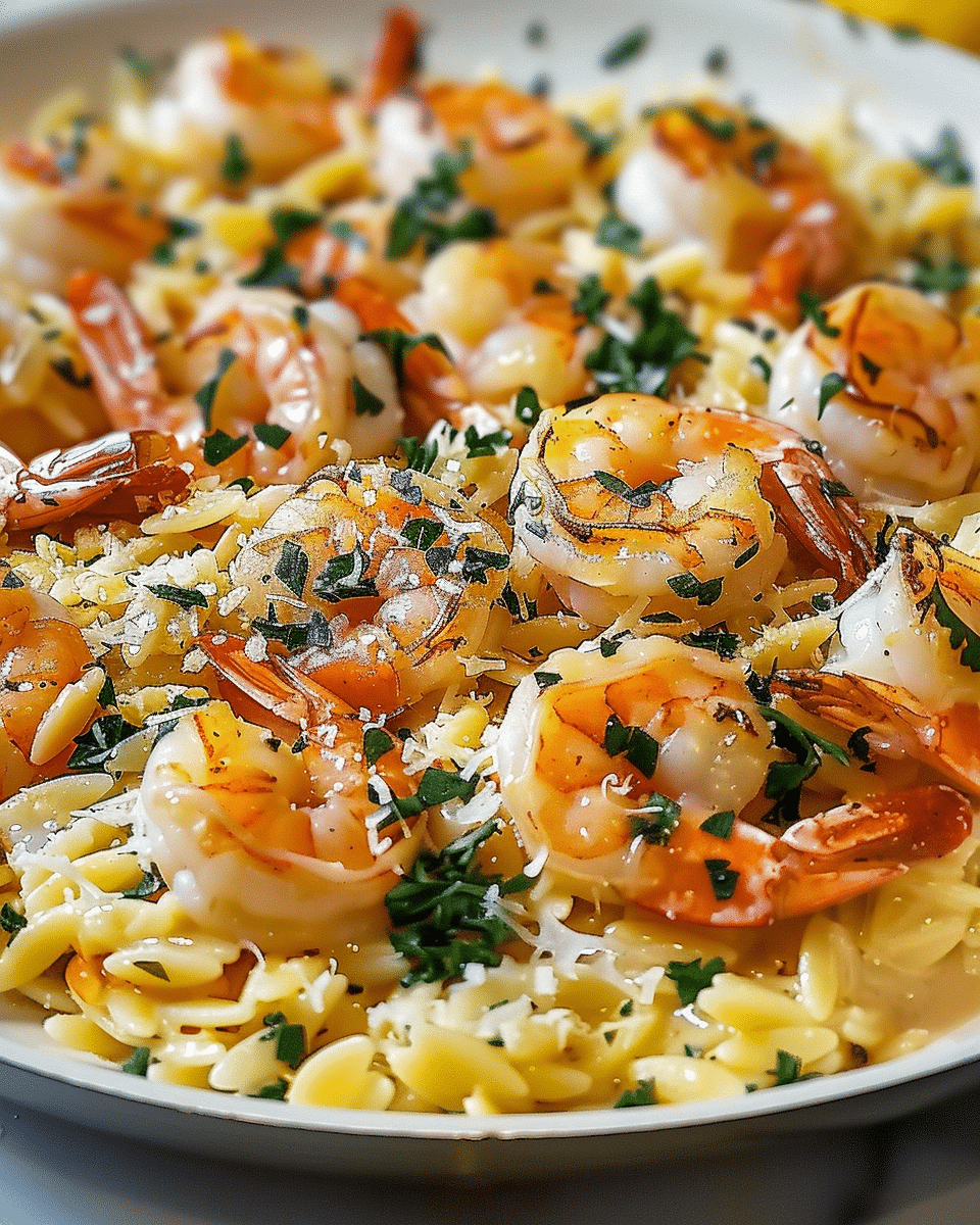 One-Pan Parmesan Orzo with Shrimp