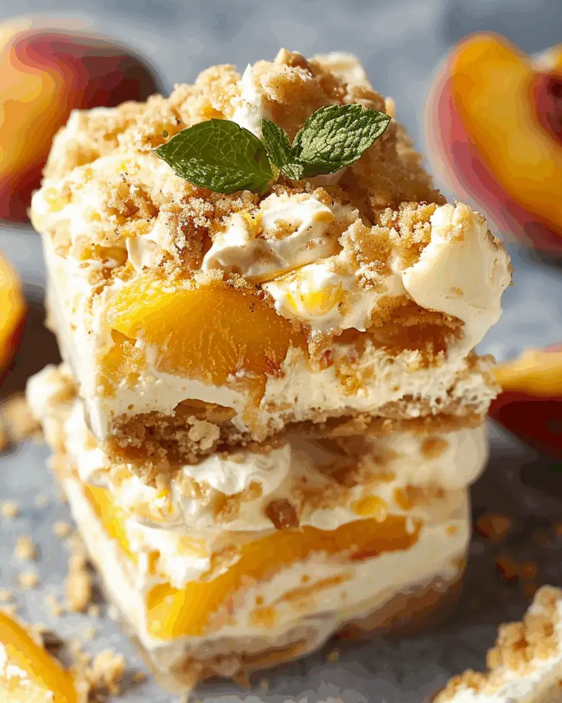Peach Cobbler Cheesecake Bars