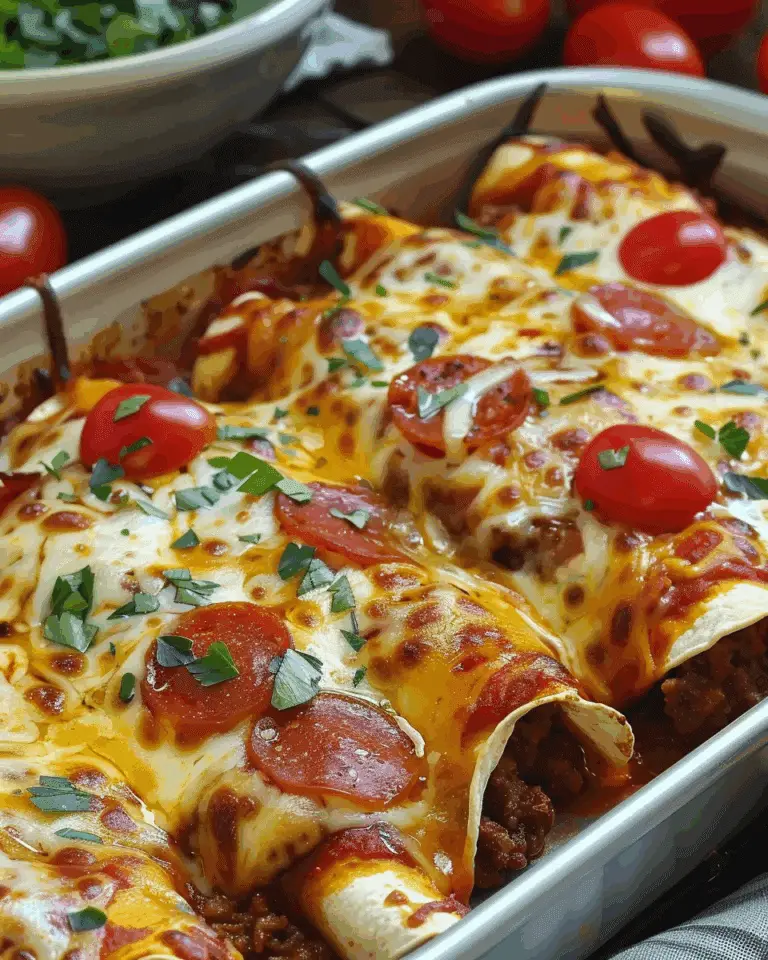 Pizza Enchiladas with Ground Beef