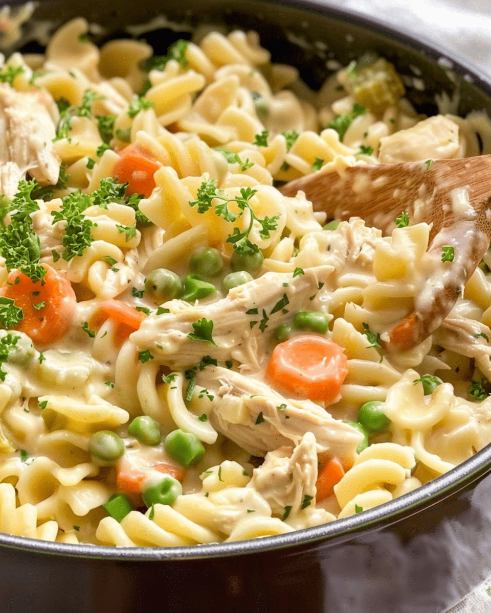 Chicken Pot Pie Pasta (Crock Pot)