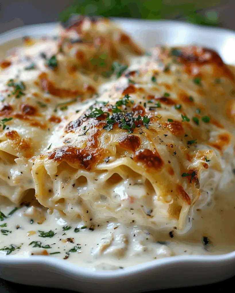 Chicken Alfredo Lasagna Rolls