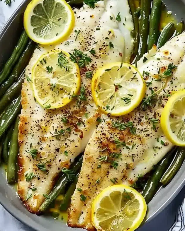 Lemon Garlic Tilapia with Green Beans