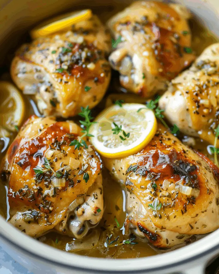 Slow Cooker Lemon Garlic Chicken