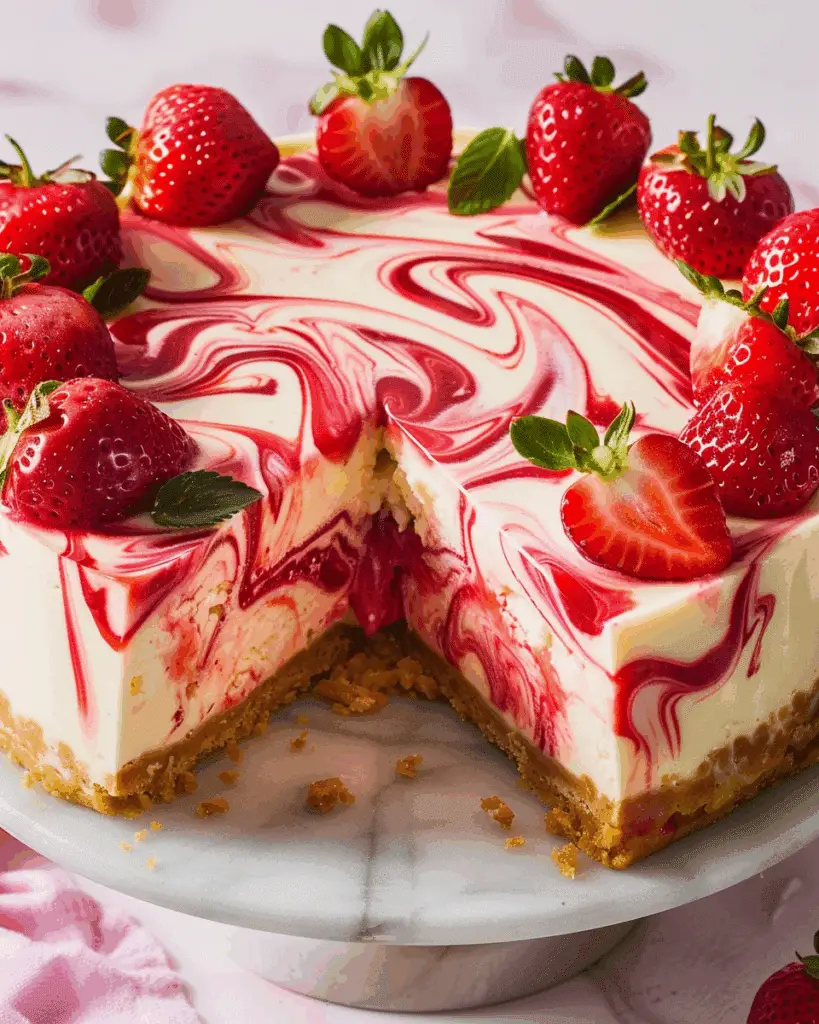 Strawberry Swirl Cheesecake Recipe