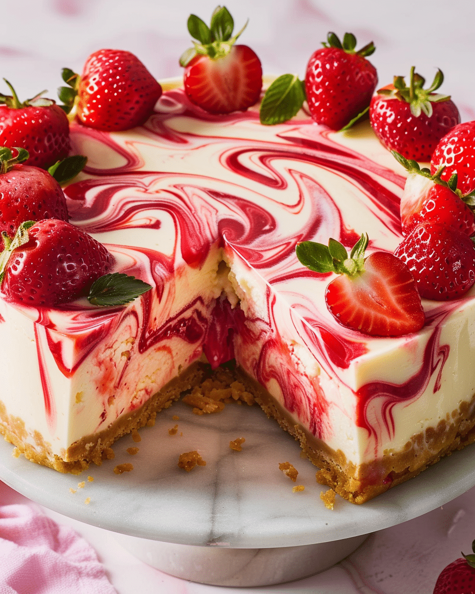 Strawberry Swirl Cheesecake Recipe