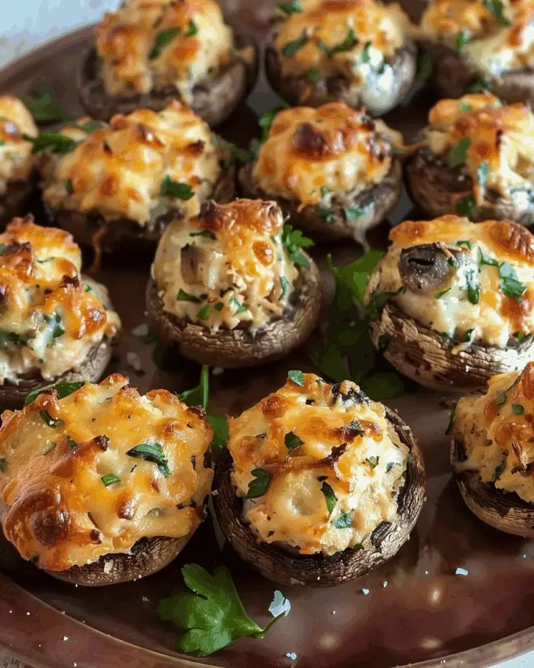 Savory Crab Stuffed Mushrooms