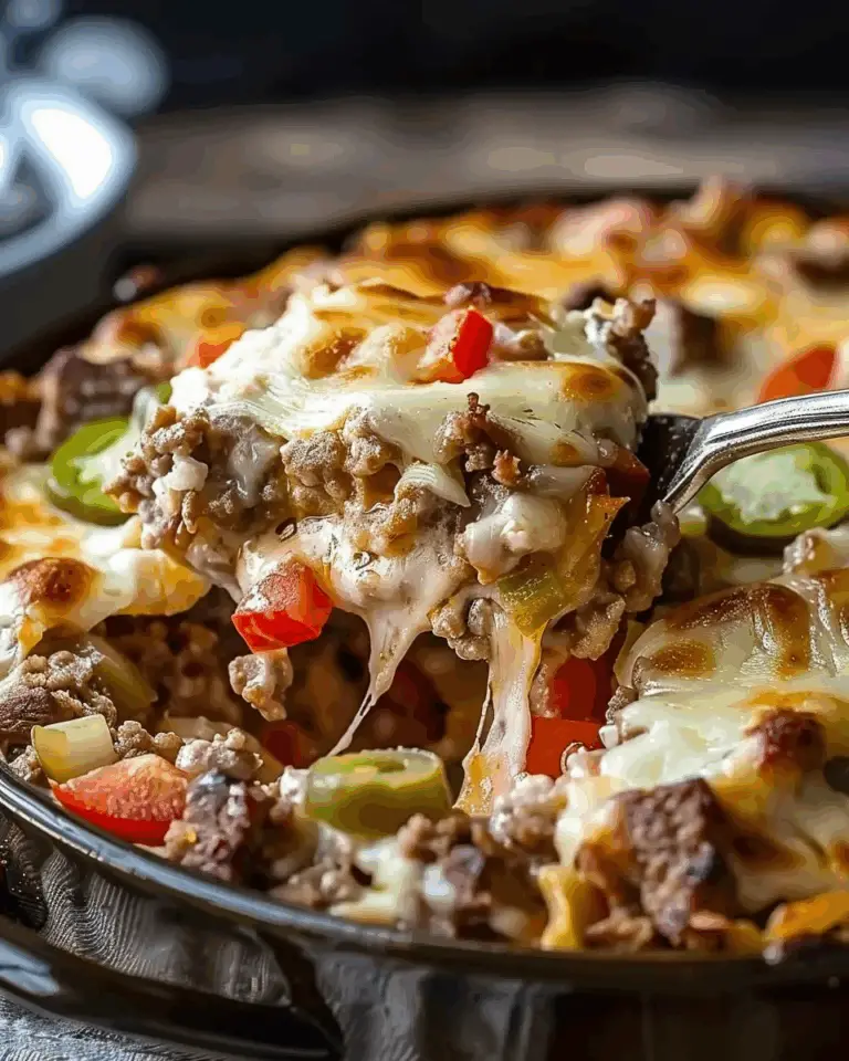 Low Carb Philly Cheesesteak Casserole