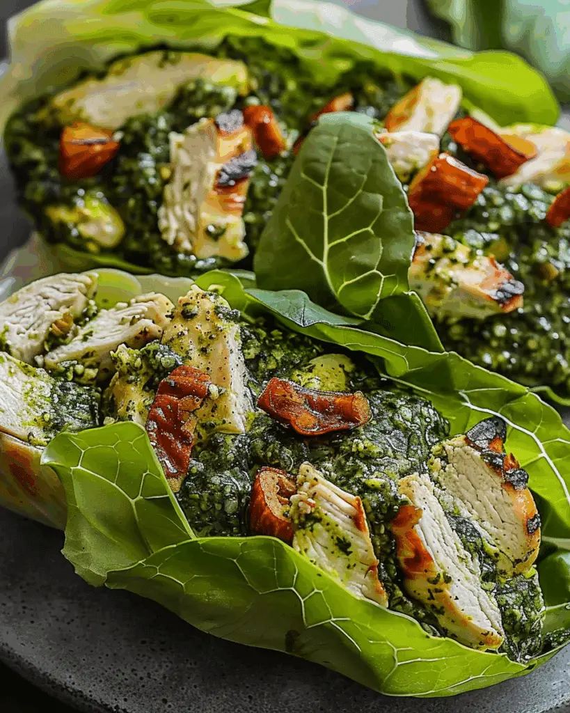 Pesto Chicken Lettuce Wraps: A Quick & Healthy Recipe