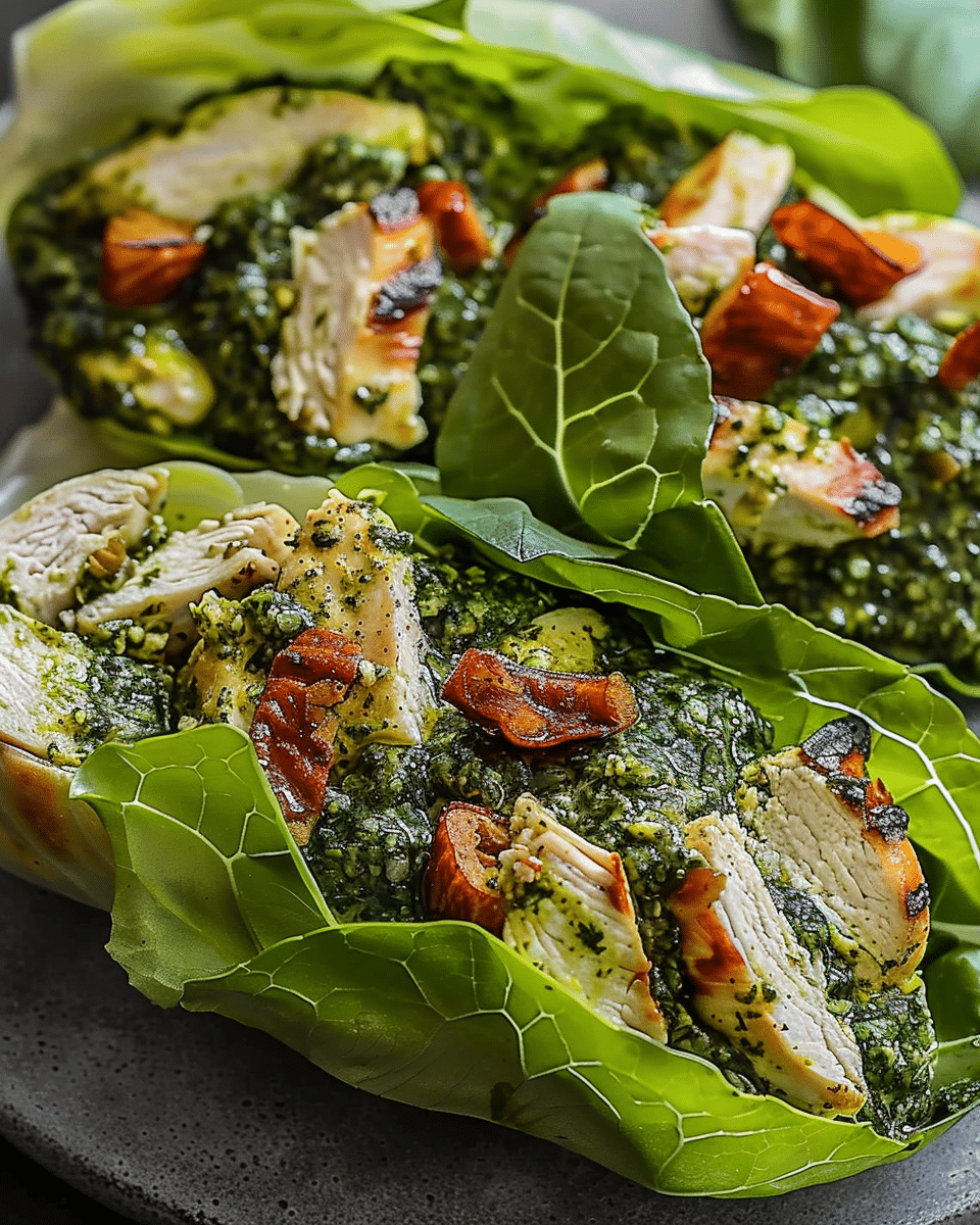 Pesto Chicken Lettuce Wraps: A Quick & Healthy Recipe