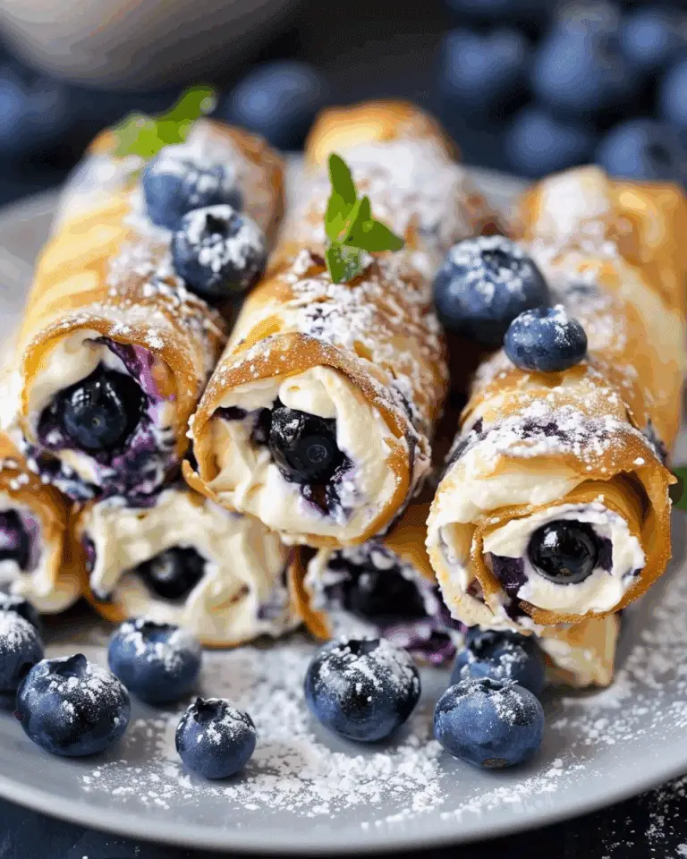 Crispy Keto Blueberry Cream Cheese Roll-Ups
