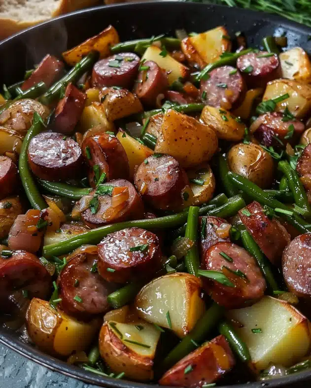 One-Pan Sausage, Green Beans, and Potatoes