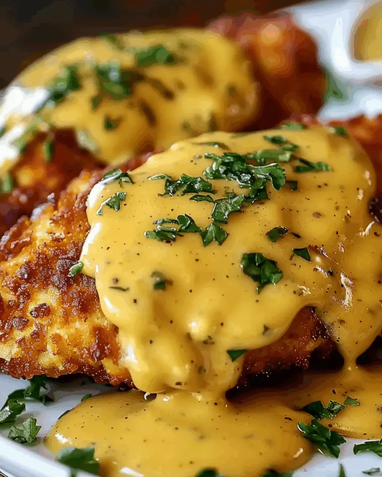Pretzel Chicken with Mustard-Cheddar Sauce