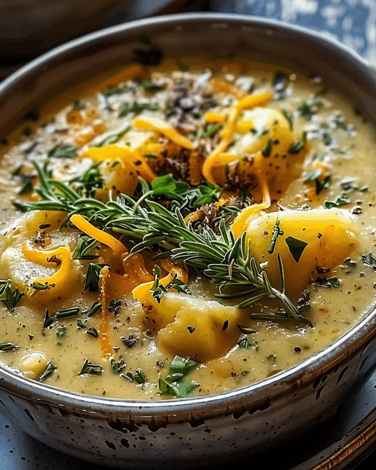 Hearty Cheddar Garlic Herb Potato Soup Recipe