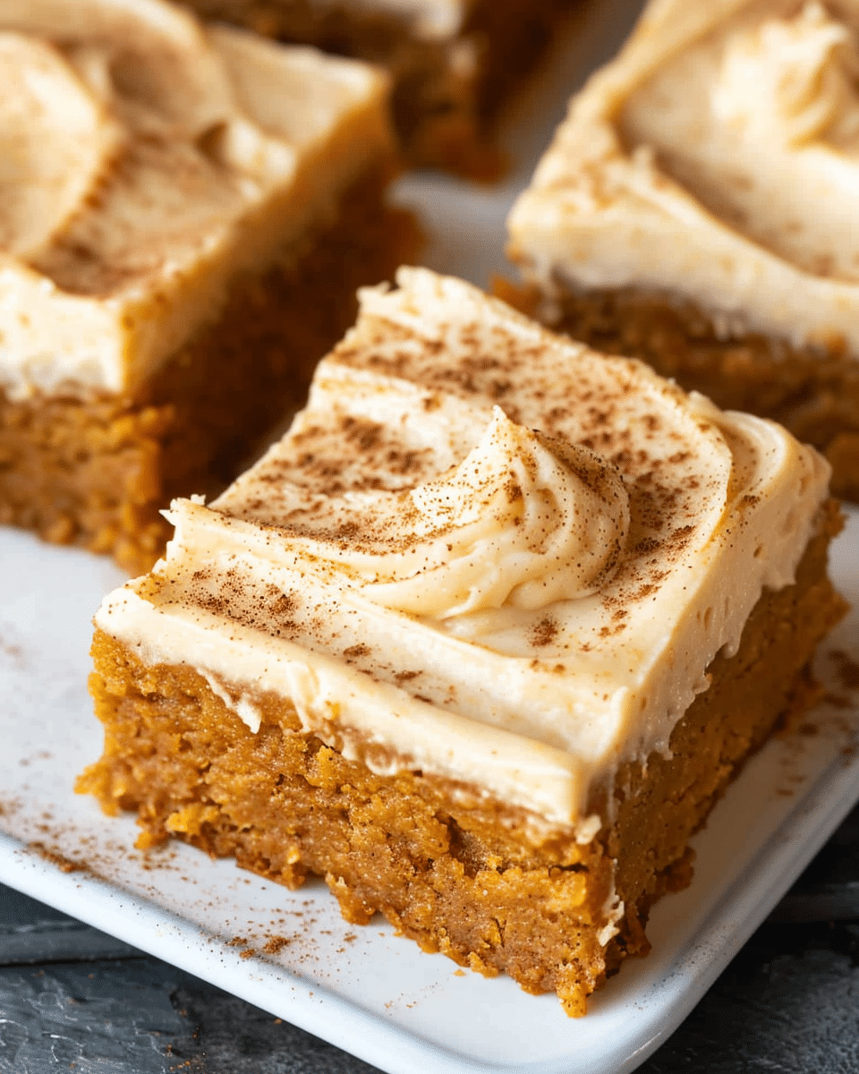 Pumpkin Bars with Cinnamon Cream Cheese Frosting