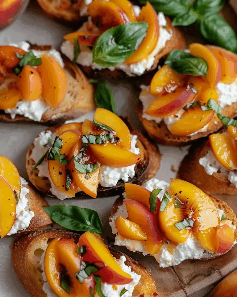 Quick Peach Bruschetta with Whipped Ricotta