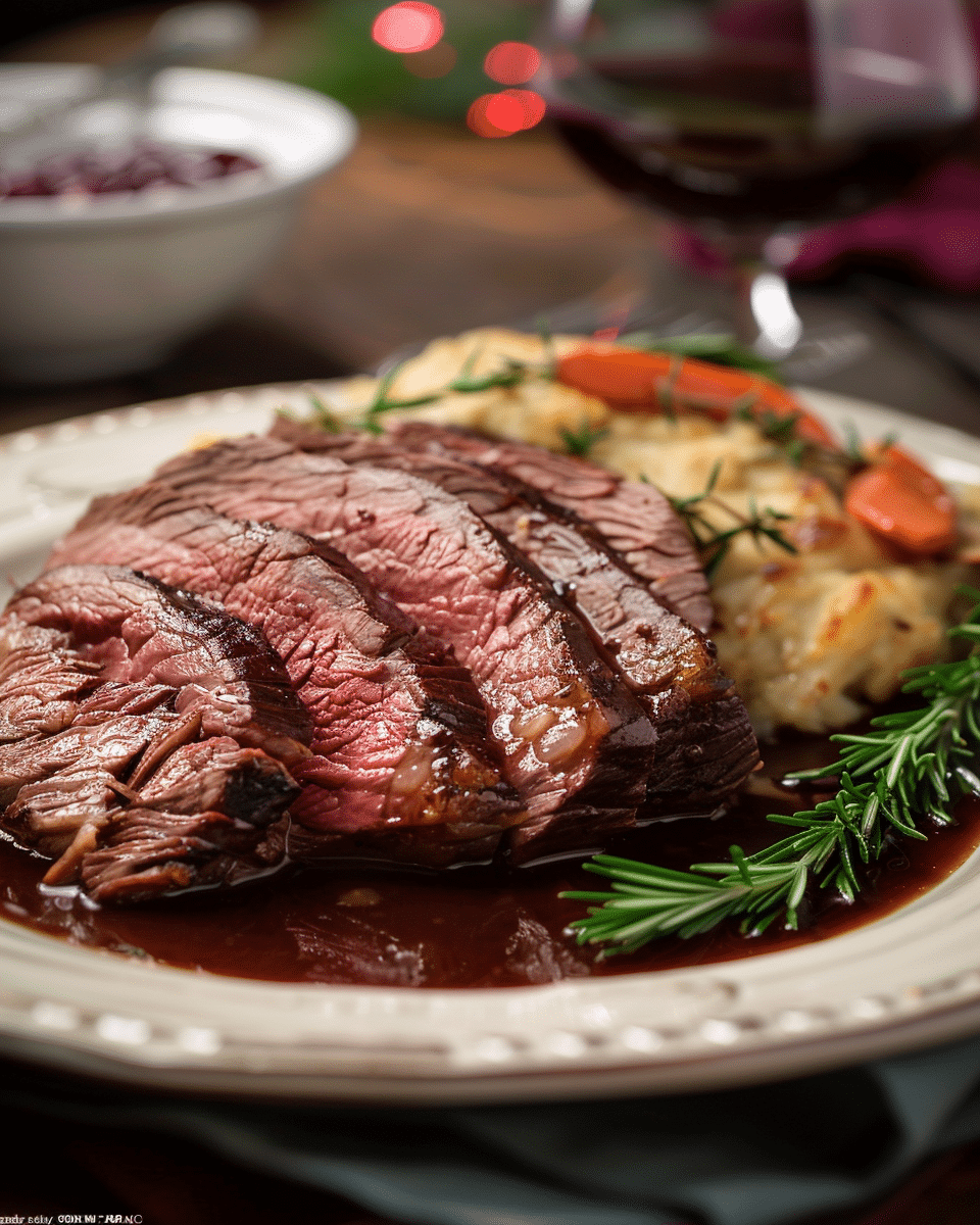 Roast Beef with Red Wine Gravy