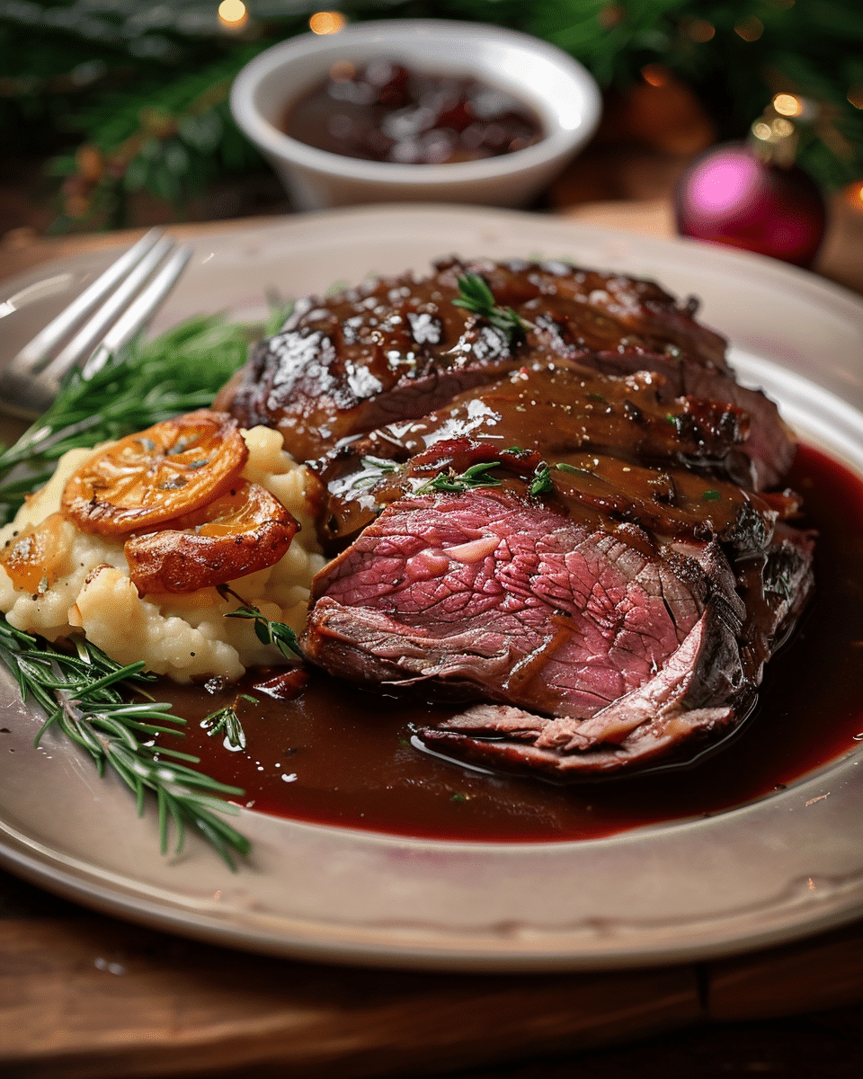 Roast Beef with Red Wine Gravy