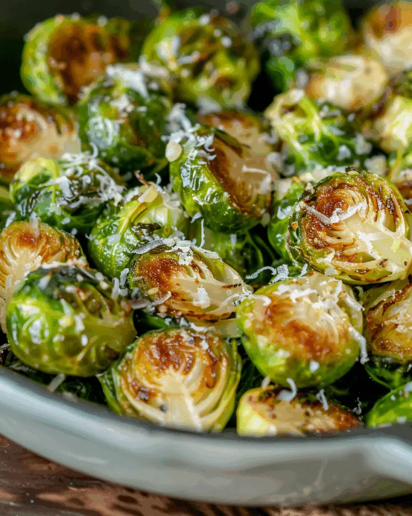 Garlic Parmesan Roasted Brussels Sprouts