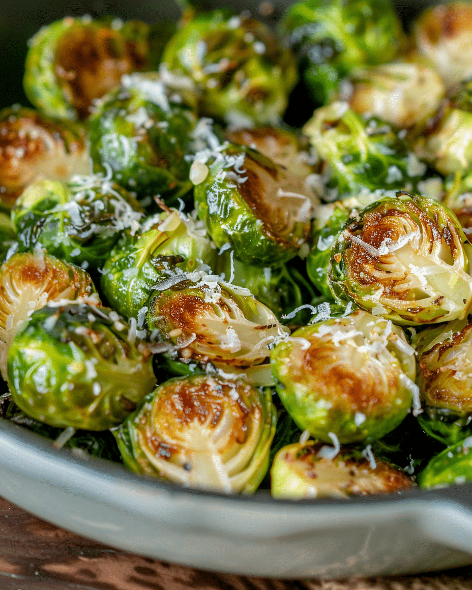 Garlic Parmesan Roasted Brussels Sprouts