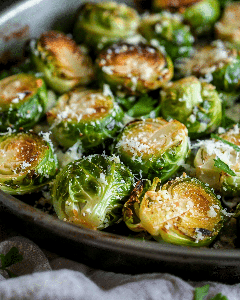 Garlic Parmesan Roasted Brussels Sprouts
