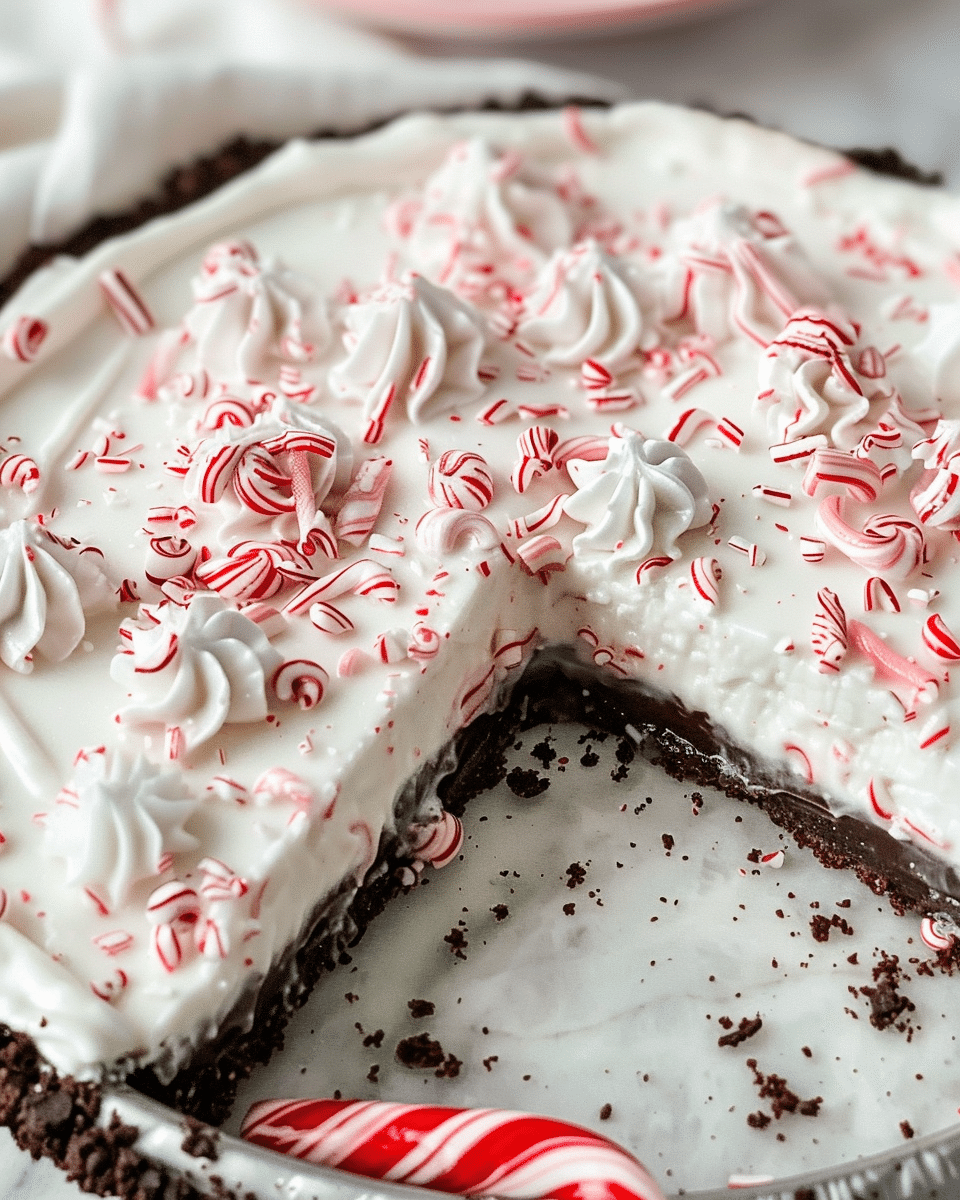 No Bake Christmas Peppermint Pie