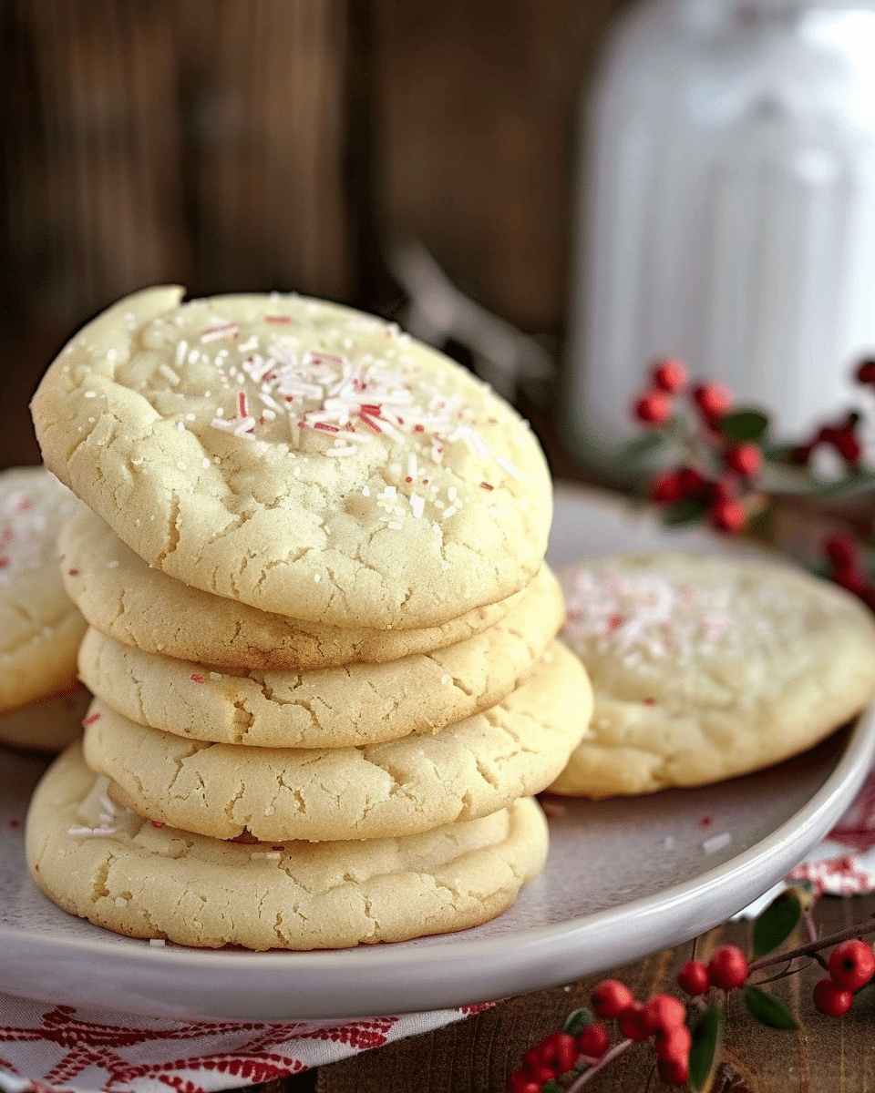 Amish Sugar Cookies with Peppermint Icing