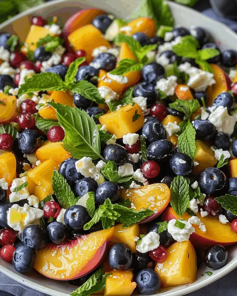 Blueberry Peach Feta Salad