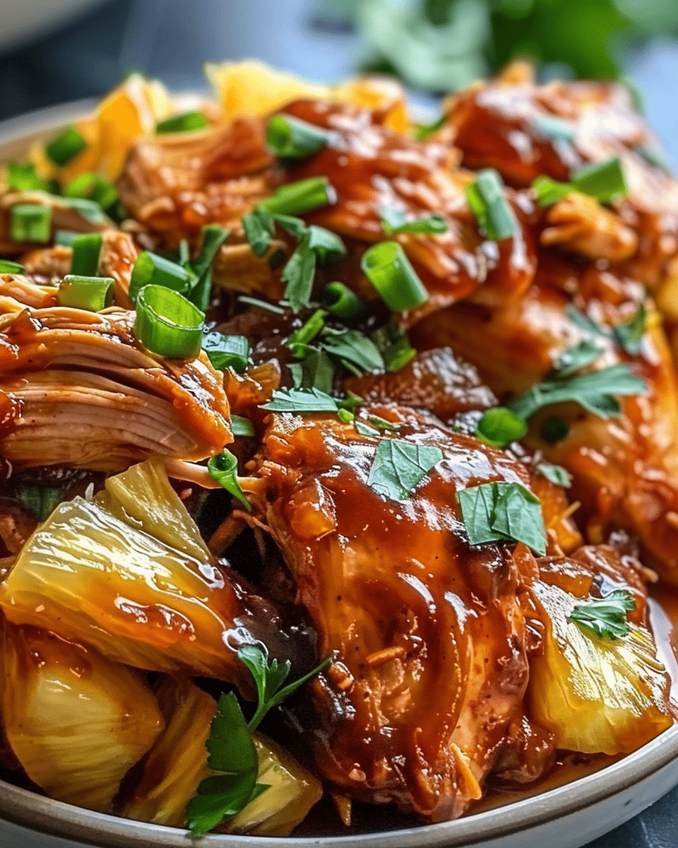 Crockpot Pineapple BBQ Chicken