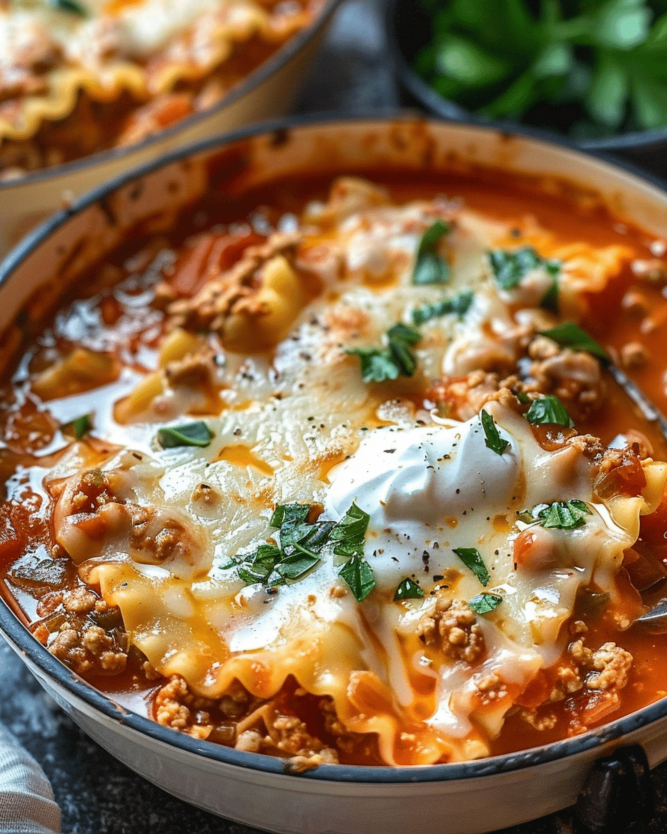 One Pot Lasagna Soup