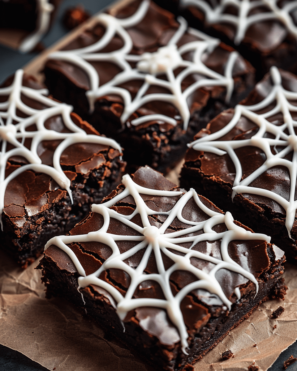 Spooky Spiderweb Brownies