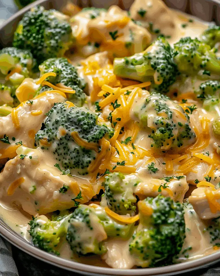 Irresistible Crockpot Creamy Broccoli Cheddar Chicken Delight