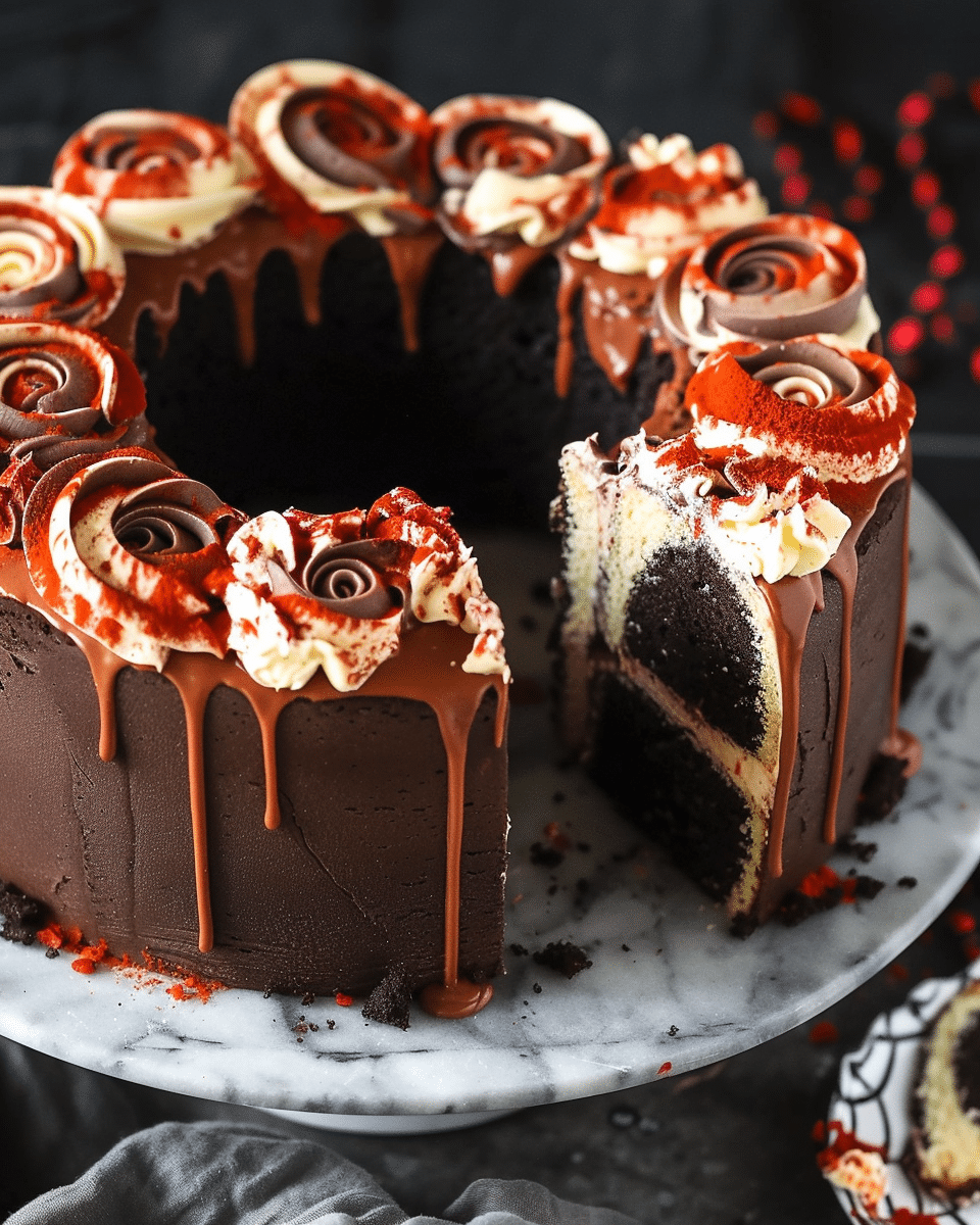 Spooky Halloween Marble Cake