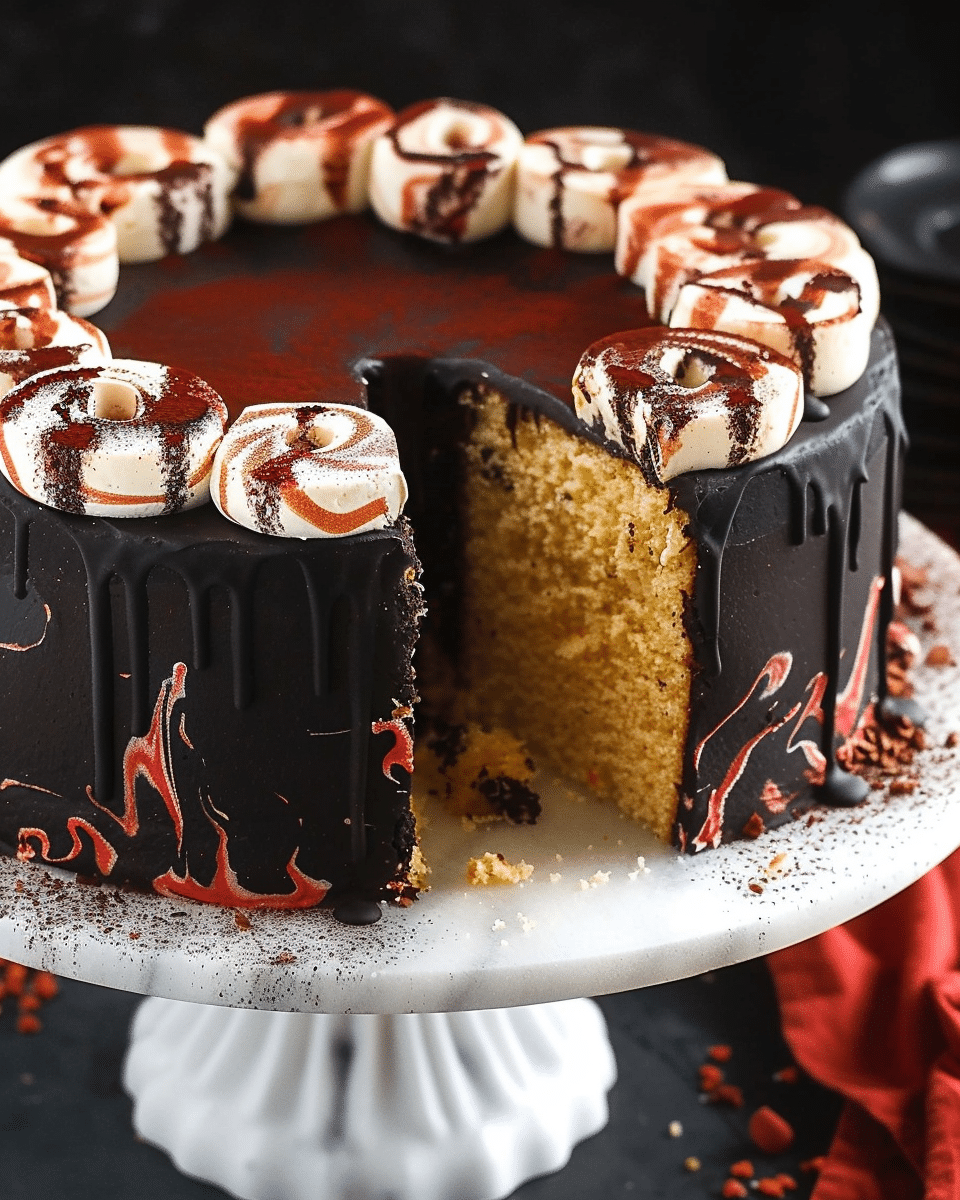Spooky Halloween Marble Cake