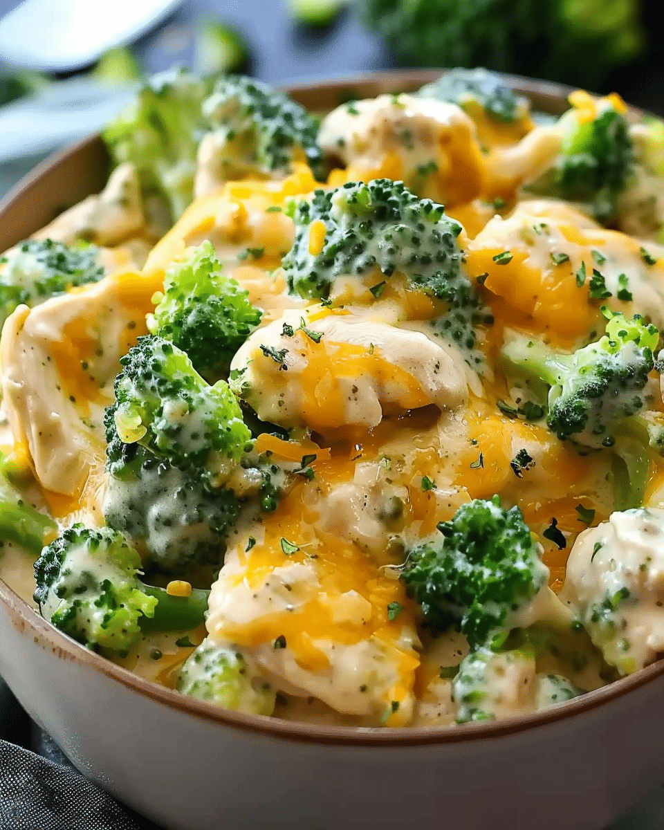 Irresistible Crockpot Creamy Broccoli Cheddar Chicken Delight