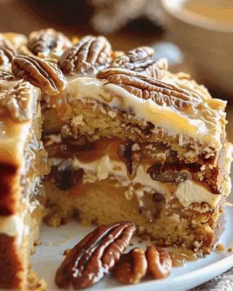 Banana Pecan Caramel Layer Cake