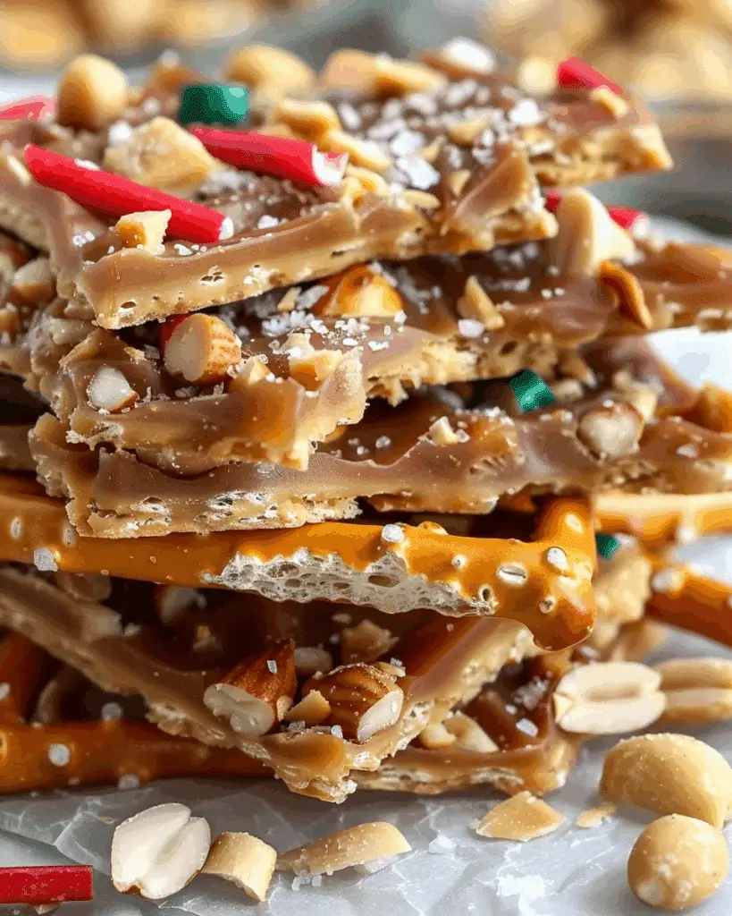 Christmas Pretzel Peanut Cracker Toffee