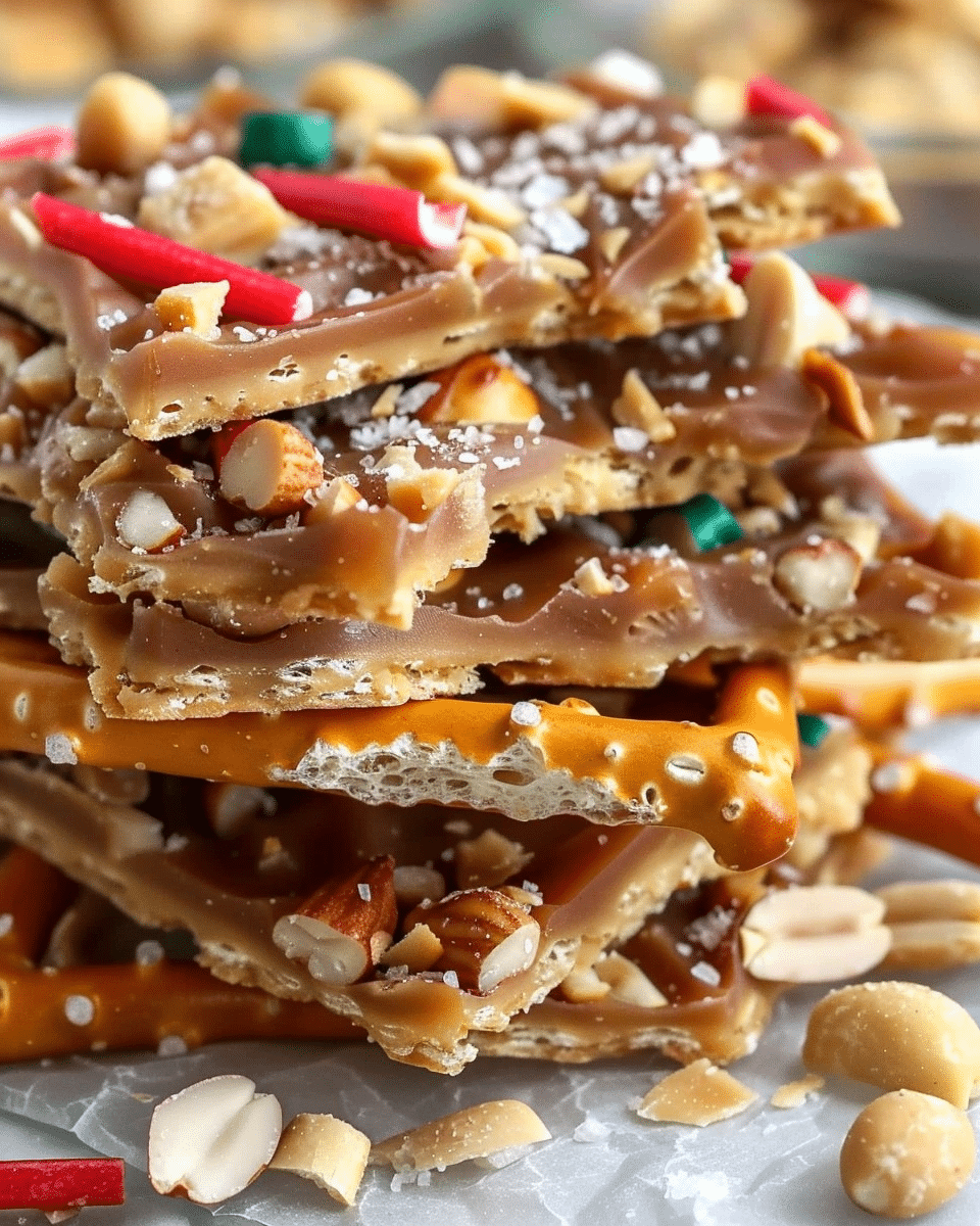 Christmas Pretzel Peanut Cracker Toffee